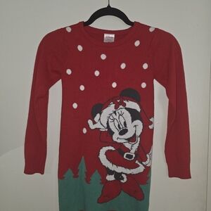 Disney Festive Red and Green Minnie Mouse Sweater
